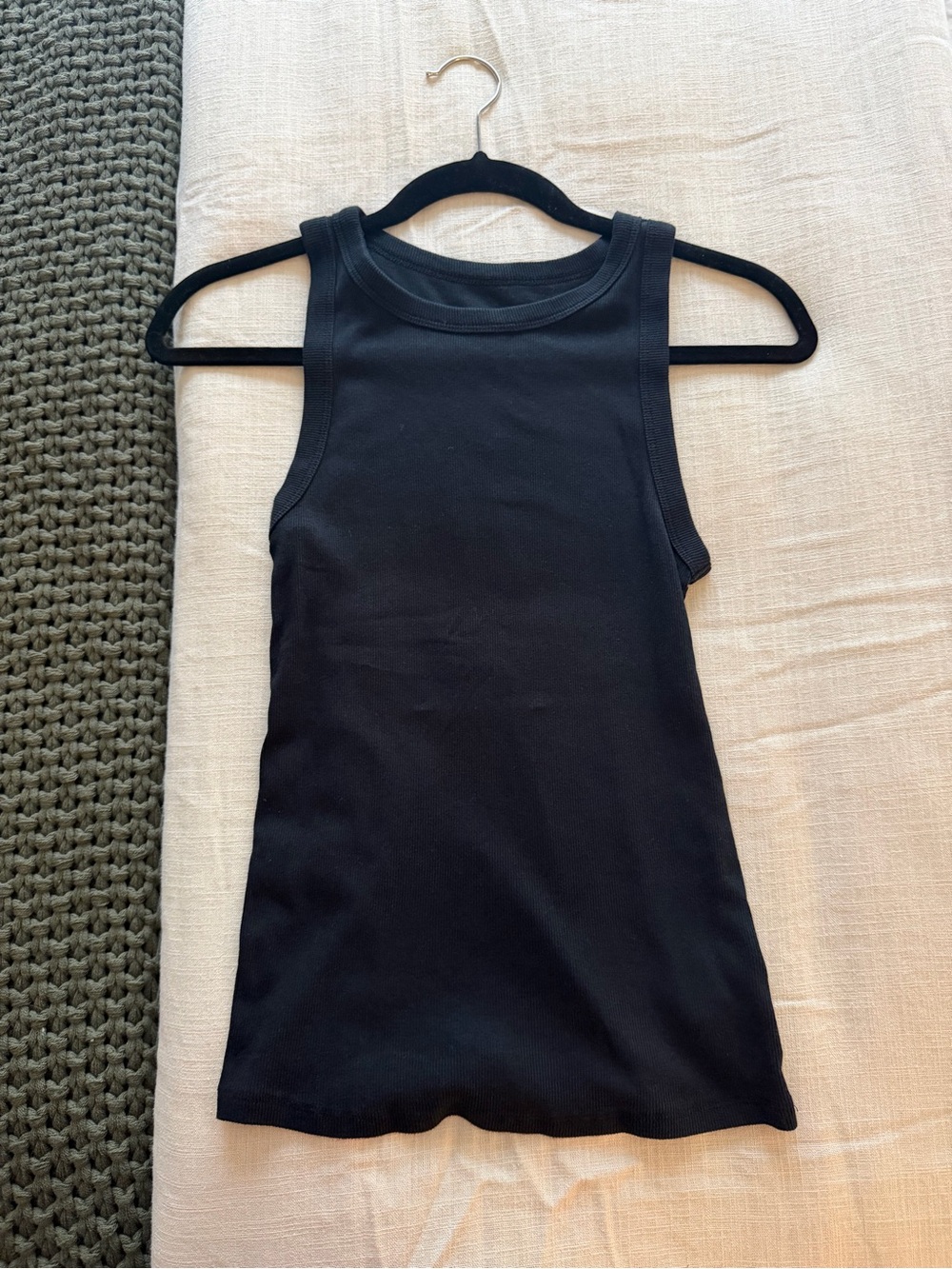 a new day Black Ribbed High-Neck Tank